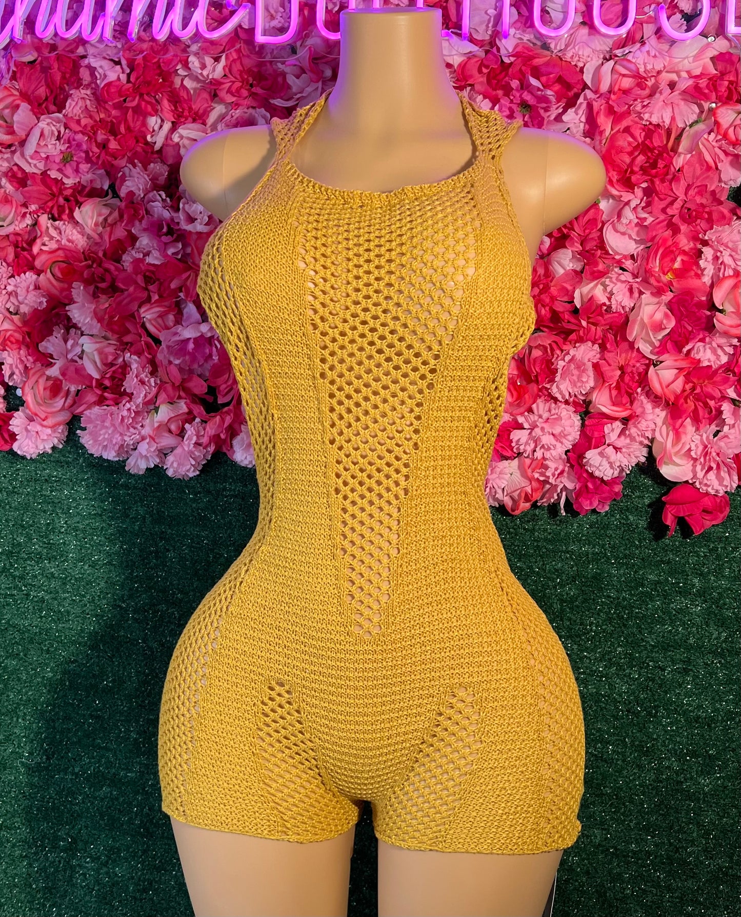 On The Brighter Side Crochet Romper
