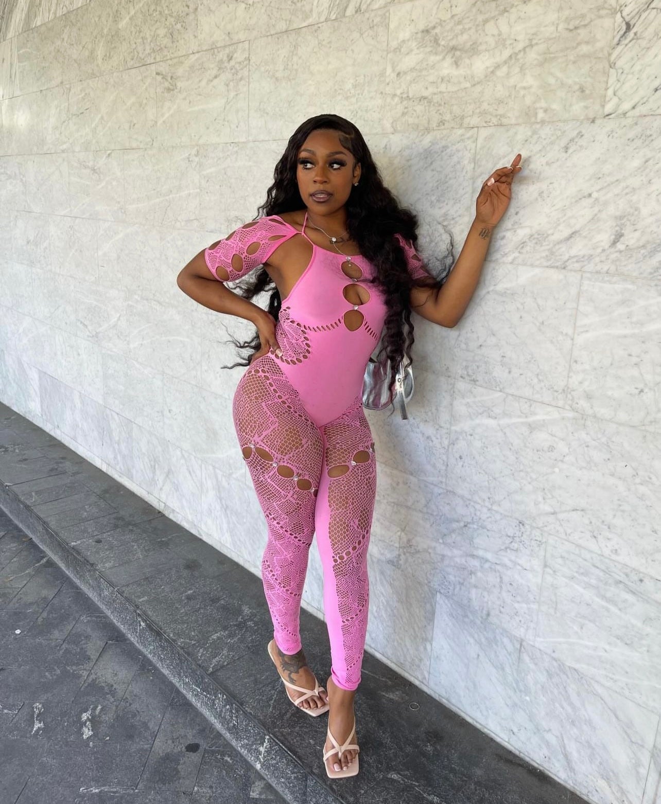 Worst Behavior Jumpsuit - Pink