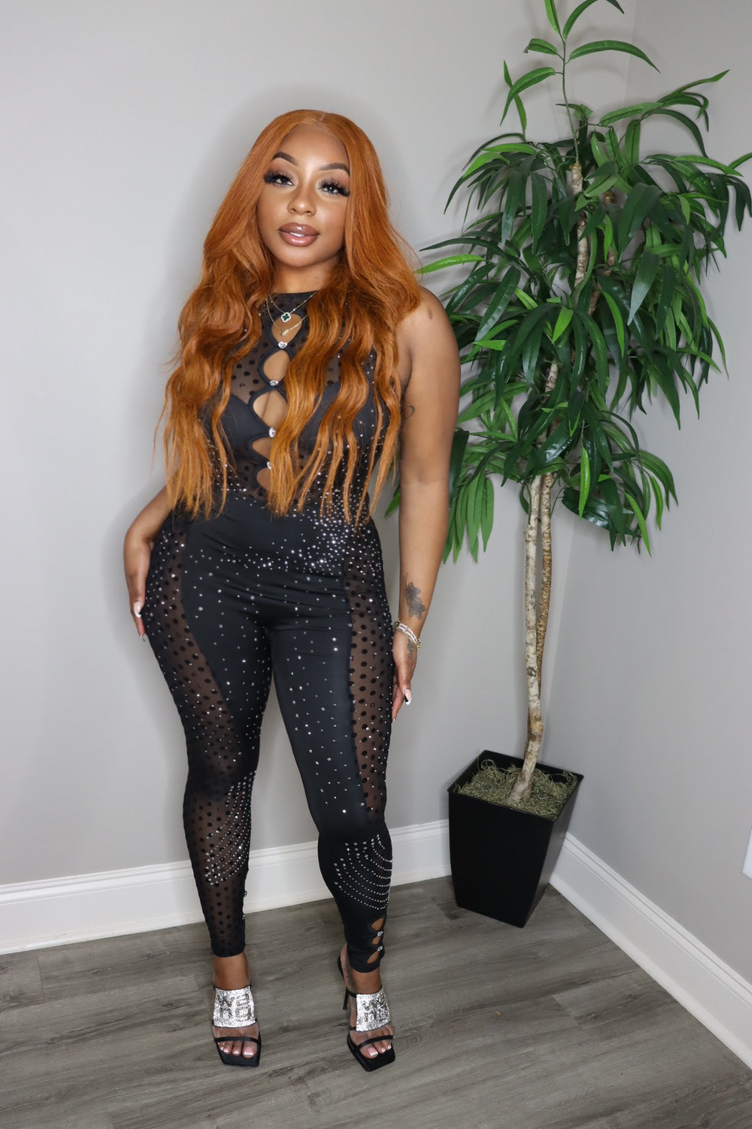 All Yours Rhinestone Jumpsuit
