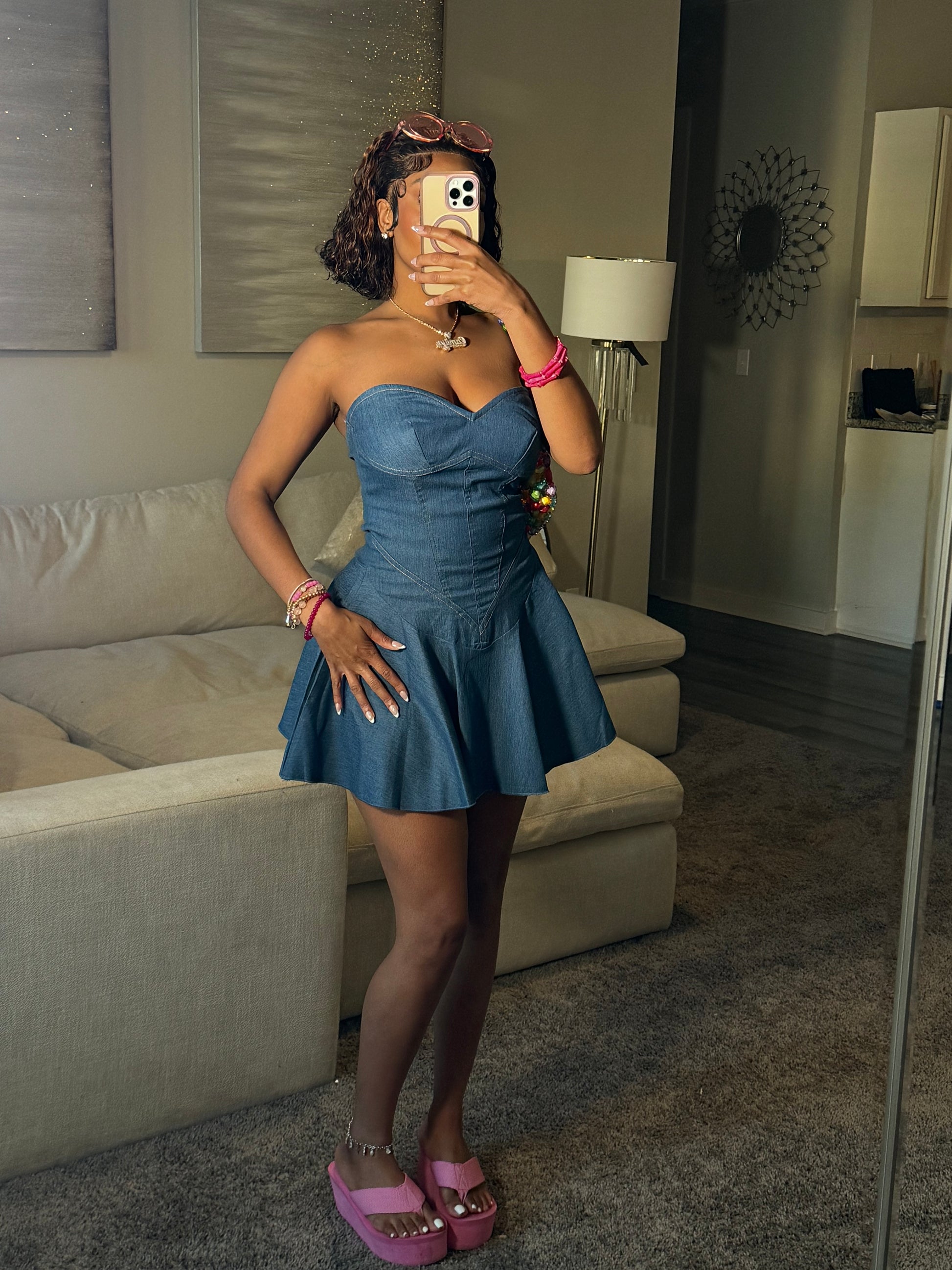 Perfect Day Denim Dress The Dynamic Dollhouse Perfect Day Denim Dress The Dynamic Dollhouse